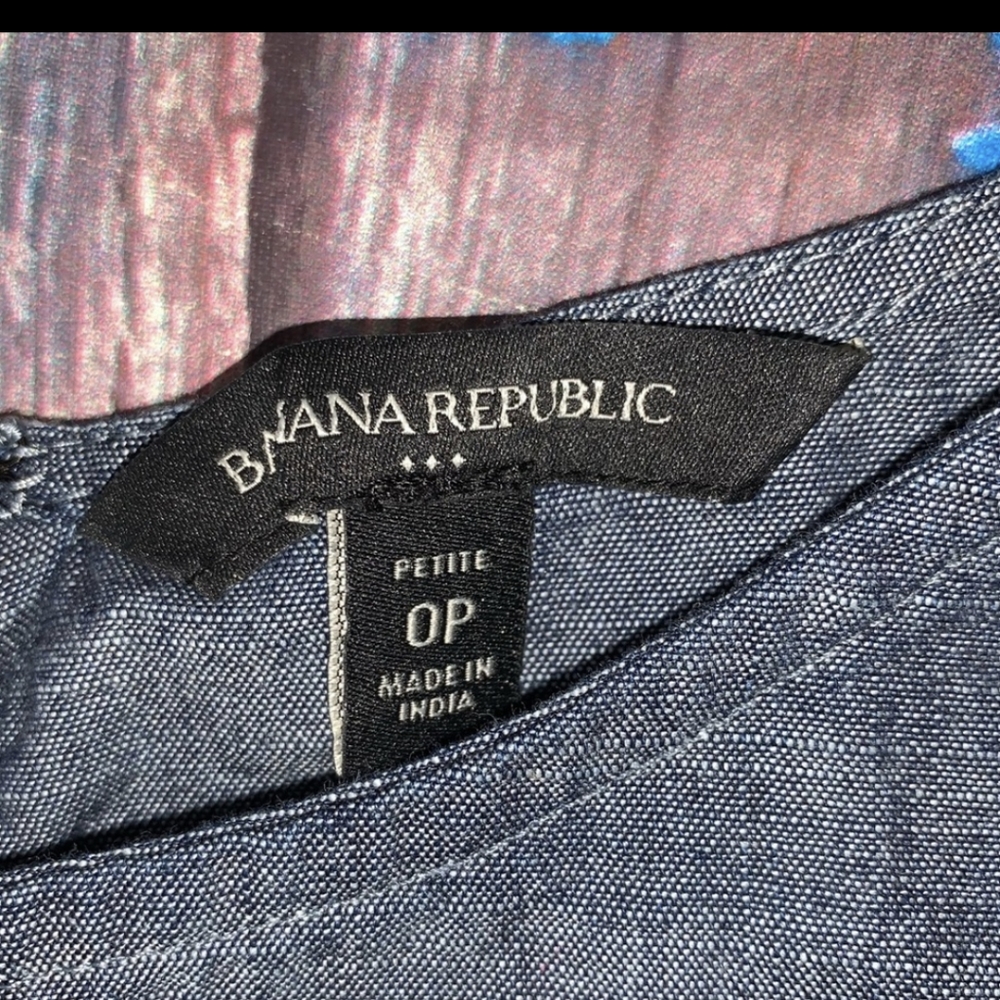 Banana Republic Women's Charcoal Gray Peplum Top Size 0P Petite 100% Cotton - Picture 2 of 4
